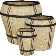 Storage Basket - Set of 3 - H38 x Ø30 cm - Seagrass - Light brown