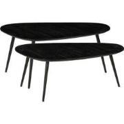 Mica Decorations Jailey Bijzettafel - Set van 2 - L84 x B39 x H39 cm -...