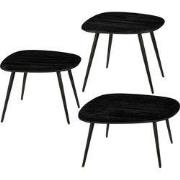 Jailey side table black set of 3 - l62xw52xh34cm