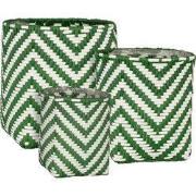 Merlijn basket d. green set of 3 - h26xd24cm