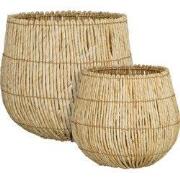 Ronda basket l. brown set of 2 - h40xd44cm
