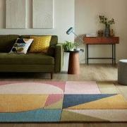 Laagpolig vloerkleed Esre Bright - Wol - Multi - 160 x 230 cm