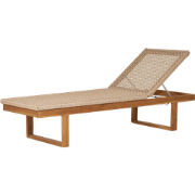 Elodie houten tuin loungestoel met rotan naturel