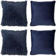 KUSSENSET - 4-delig Fluffy & Velvet - 45x45 cm - inclusief binnenkusse...