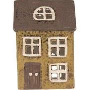 Clayre & Eef Waxinelichthouder Huis 10x7x14 cm Groen Keramiek