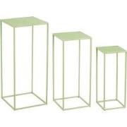 Quinty Side Table - Set of 3 - L30 x W30 x H70 cm - Iron - Light Green