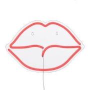 Neon light lips red usb charger battery operated - l40xw28xh5cm