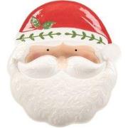 Clayre & Eef Decoratie schaal Kerstman 29x26x5 cm Wit Keramiek