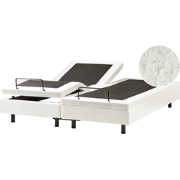 DUKE - Bed zonder hoofdbord - Gebroken wit - 180 x 200 cm - Bouclé