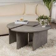 Ronde Salontafel Moari Beton Look Grijs Melamine 90 cm