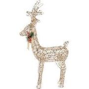 Clayre & Eef Kerstdecoratie met LED-verlichting Hert 58x15x99 cm Goudk...