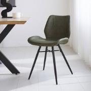 Beau Industriële Eetkamerstoel Groen Kunstleer - Zonder Armleuningen