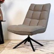 Draaifauteuil Yuki Taupe Bouclé 360° Draaibaar