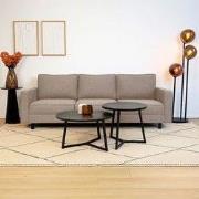 3-zits Bank Kale linnen stof taupe - comfortabele kussens