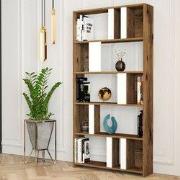 Boekenkast Lima Walnoot Wit Melamine 90x180x20 cm