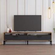 TV Meubel Set Gebze Walnoot Antraciet Melamine 180x35x47 cm