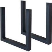 Set van 2 Tafelpoten U-poot Zwart Metaal