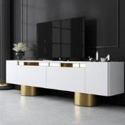 TV Meubel Wit Bohem 180x50x30 - Gouden Frame