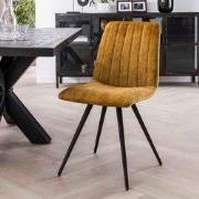 Set van 4 Eetkamerstoelen Sadie Velvet Goud - Zonder Armleuningen