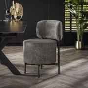Set van 2 eetkamerstoelen Dante bouclé grijs draaibaar