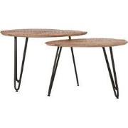 LABEL51 Salontafel Set Frisk 68x43x44 cm - Bruin - Mangohout