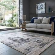 Laagpolig Wasbaar Vloerkleed - Silas Abstract - Creme - 60x230 cm