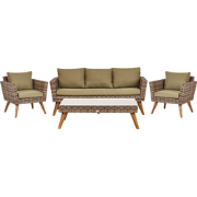 VITTORIA XL - Loungeset voor 5 - Olijfgroen - PE rotan