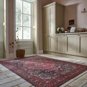 Laagpolig Vloerkleed Wasbaar - Medaillon - Rood - 115x170 cm