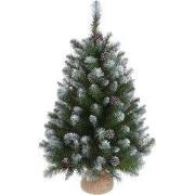 Empress Artificial Christmas Tree in Burlap - H90 cm - Frosted Green