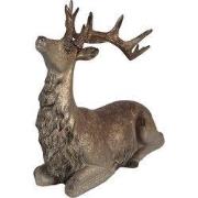 Clayre & Eef Decoratie Beeld Hert 29x15x27 cm Bruin Polyresin