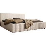 Meubella - Tweepersoonsbed Infinity - Beige - Fluffy ribstof - 180x200...