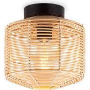 Boheemse stijl Plafondlamp - Bamboe Lampenkap - Ovaal - Beige - Ø25 x ...