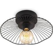 Industriële plafondlamp - Metalen Lampenkap - Paraplu - Zwart - Ø30 x ...