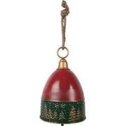 Clayre & Eef Decoratie Bel Ø 26x38 cm Rood Metaal