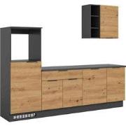 Keukenblok Inbouw Miller Zwart / Artisan Eik