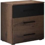 Meubella - Nachtkastje Brown - Zwart - Eiken - 46 cm