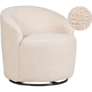 DAVIK - Fauteuil - Beige/Zwart - Polyester