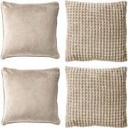 Dutch Decor KUSSENHOES-SET   4-delig - Texture Harmony - 45x45 cm - ex...