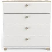 Ladenkasten 4 laden eiken kronberg en wit decor - L79,7 cm