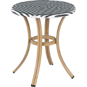 RIFREDDO  - Tuintafel - Zwart/Wit - 70 x 70 cm - PE rotan