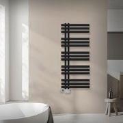 Badkamer radiator middenaansluiting 500x1200 mm zwart mat met universe...