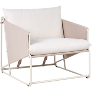 PONTE - Tuinstoel met kussen - Taupe - Staal