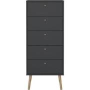 Ladekast met 5 lades en houten poten H120,1 cm  TARP