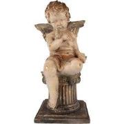 Clayre & Eef Decoratie Beeld Engel 30x30x60 cm Beige Keramisch materia...