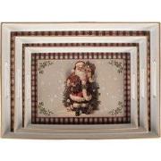 Clayre & Eef Decoratie Dienblad Set van 3 40x30 / 35x25 / 30x20 cm Bei...