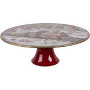 Clayre & Eef Taartplateau op Voet Ø 29x10 cm Wit Kunststof