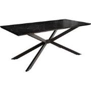 Meubella - Eetkamertafel Faithley - Zwart marmerlook - 190 cm