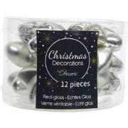 2 stuks - 12 Glazen sterren 40 mm zilver