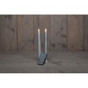 2PCS ZILVER RUSTIEK WAX DINER KAARS 23CM BEW. VLAM MET AFSTANDS BEDIEN...