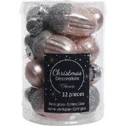 2 stuks - 12 Glazen eikels met dop 30 x 40 mm poeder roze